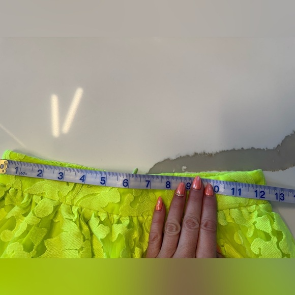 Lace Neon Green Skirt - Sz S - Picture 5 of 6